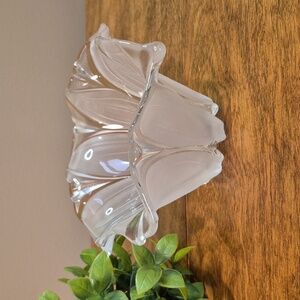 MIKASA Sunflower Frost Round Crimped Ruffled Edge Bowl Candleholder Trinket Dish